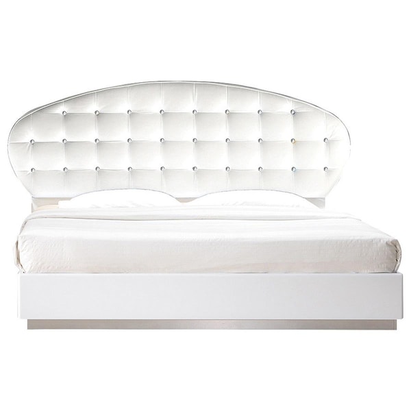 Best Master Furniture France White Modern Platform Queen Bed France Queen Bed - main